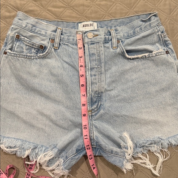 Agolde Light Blue Button-Fly Short - Picture 6 of 12